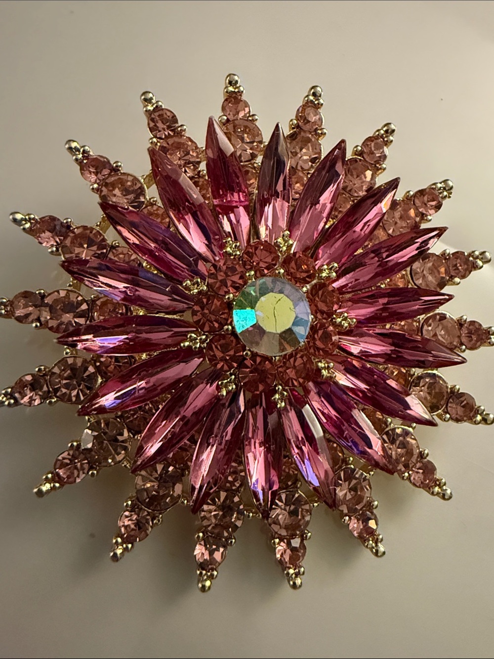 Decorative Pink Crystal Starburst Wall Accent